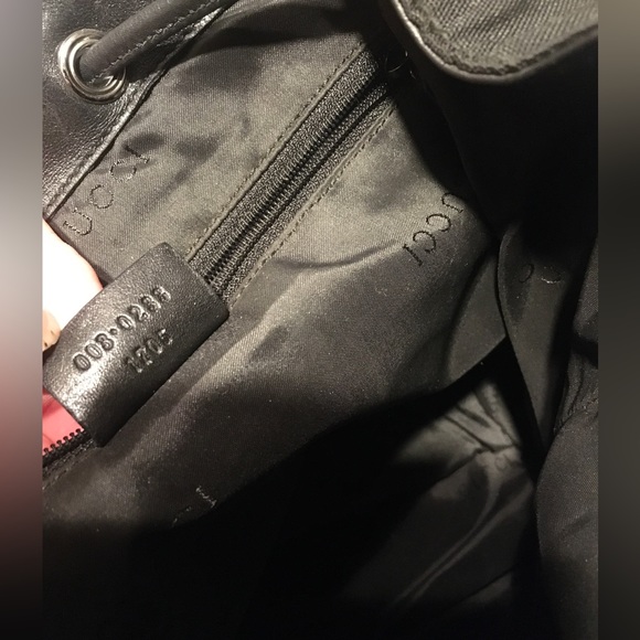 GUCCI Rucksack Backpack Nylon Leather Trim Slingback Daypack - Picture 11 of 16